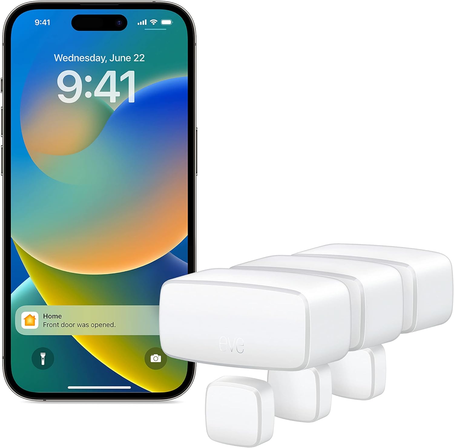 Eve Door  Window (Matter) - Apple HomeKit Smart Home Wireless Contact Sensor for Windows  Doors, Automatically Trigger Accessories  Scenes, App Notifications, Bluetooth, Thread - 3 Pack