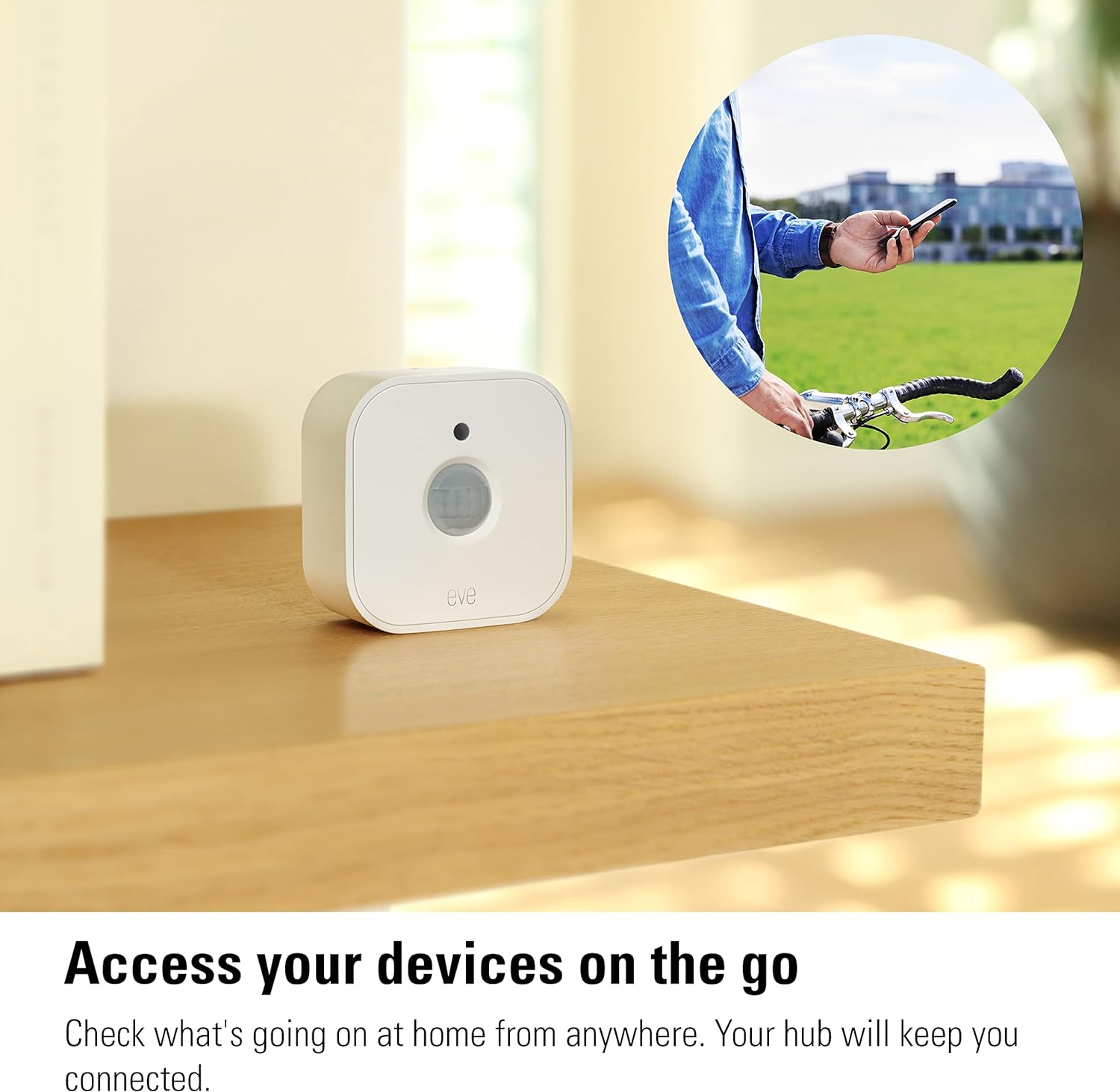 Eve Motion (Matter) – Smart Motion Sensor with Light Sensor, IPX3, Smart Control of Devices, Matter Thread, Works with Apple Home, Alexa, Google Home, SmartThings, Requires Thread Border Router
