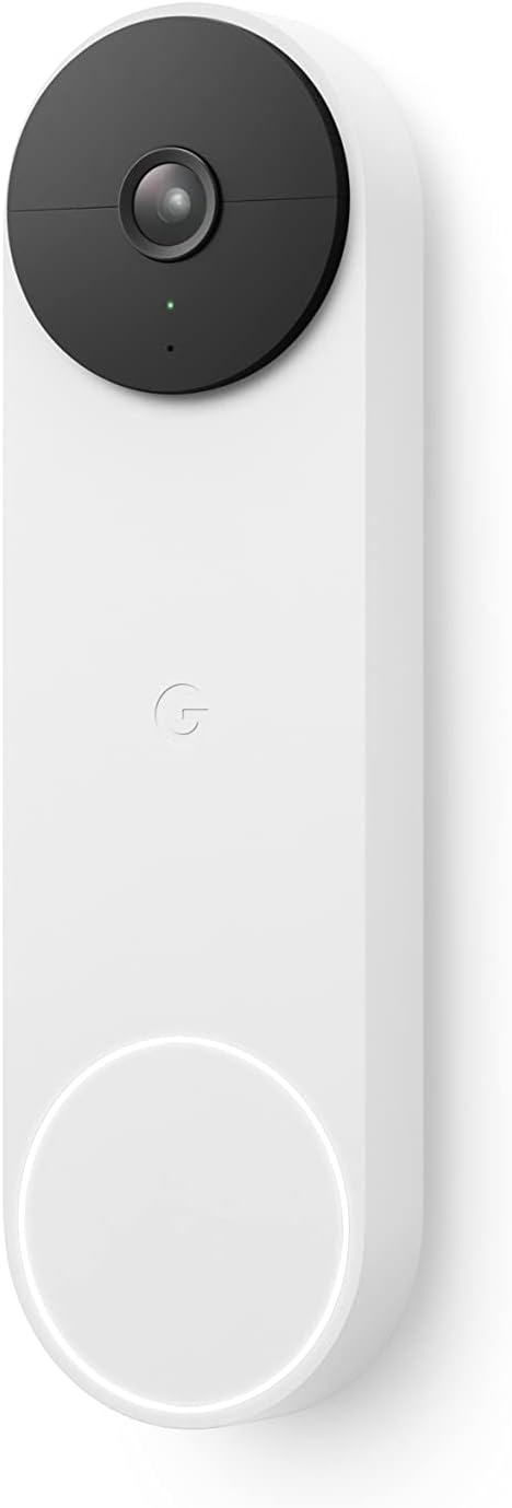 Google Nest Doorbell (Wired, 2nd Gen) - Wired Video Doorbell Camera - Doorbell Security Camera - Snow (G28DR)