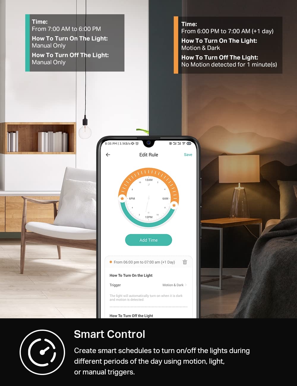 Kasa Smart Motion Sensor Switch, Single Pole, Needs Neutral Wire, 2.4GHz Wi-Fi Light Switch, Works with Alexa  Google Assistant, UL Certified, No Hub Required(KS200M),White,1-Pack