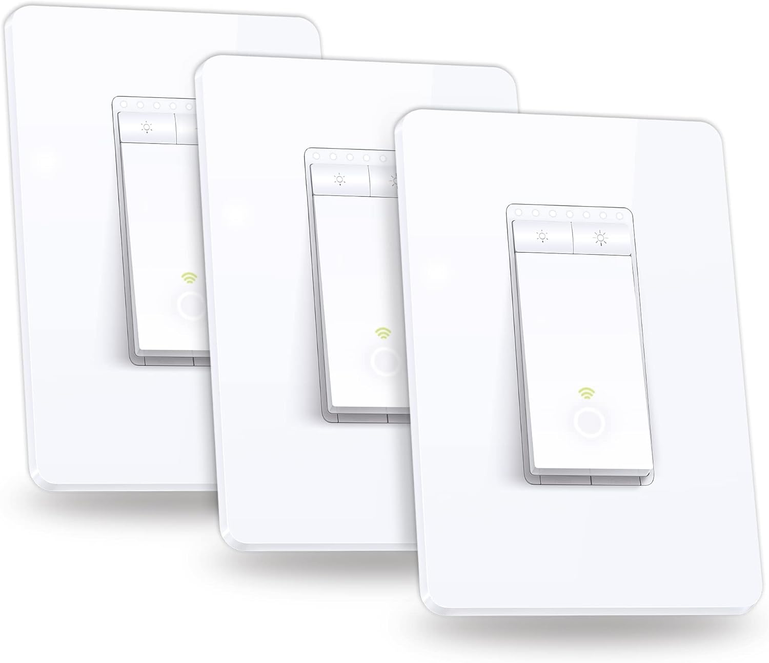 Kasa Smart Single Pole Dimmer Switch by TP-Link (HS220P3)- 2.4GHz Wi-Fi Connection Required, Dimmer Light Switch for LED Lights, Works with Alexa and Google Home, UL Certified, 3-Pack ,white