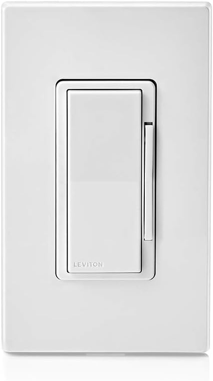 Leviton D26HD-2RW Decora Smart Wi-Fi Dimmer (2nd Gen), Works with Hey Google, Alexa, Apple HomeKit/Siri, and Anywhere Companions, No Hub Required, Neutral Wire Required, White