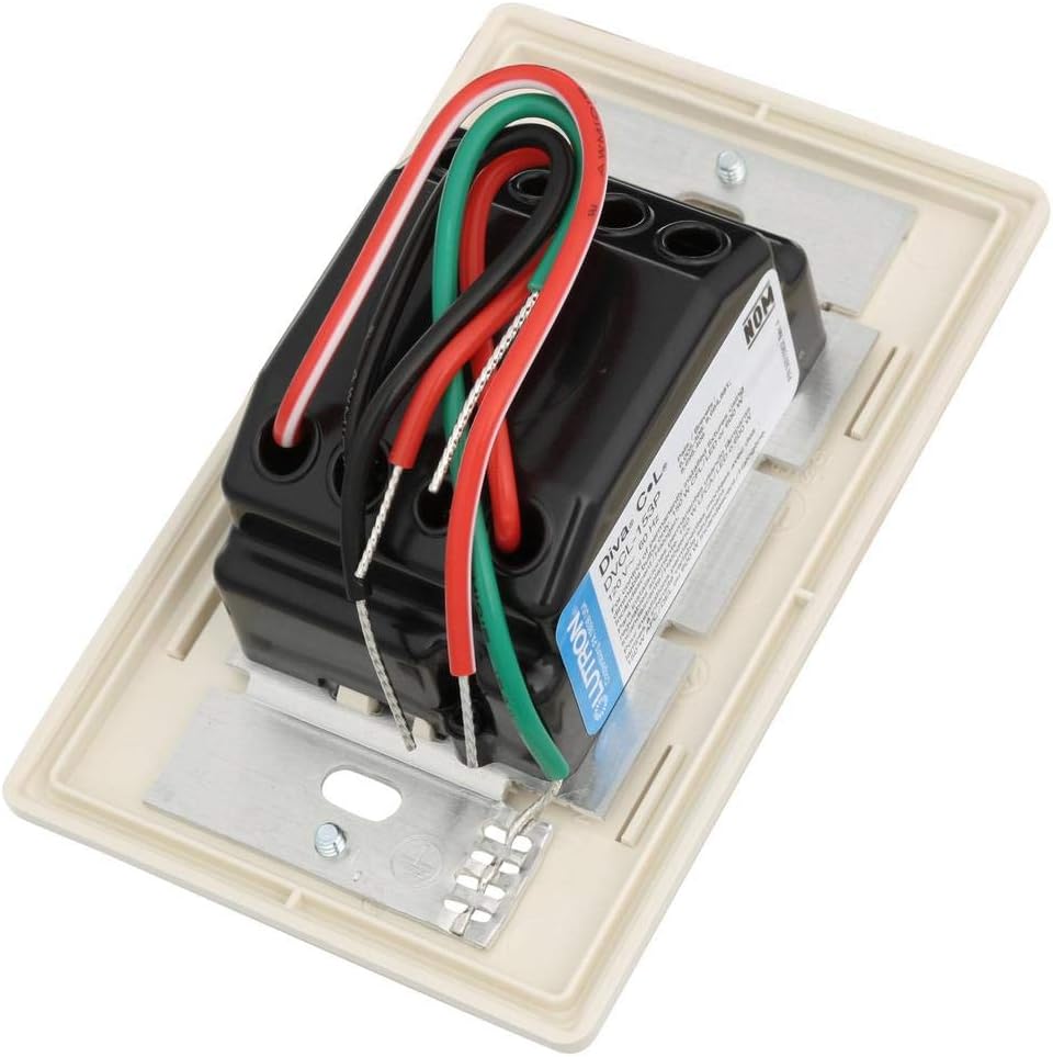 Lutron Diva LED Dimmer for Dimmable LED, Halogen and Incandescent Bulbs with Wallplate Single-Pole or 3-Way DVWCL-153PH-WHC White