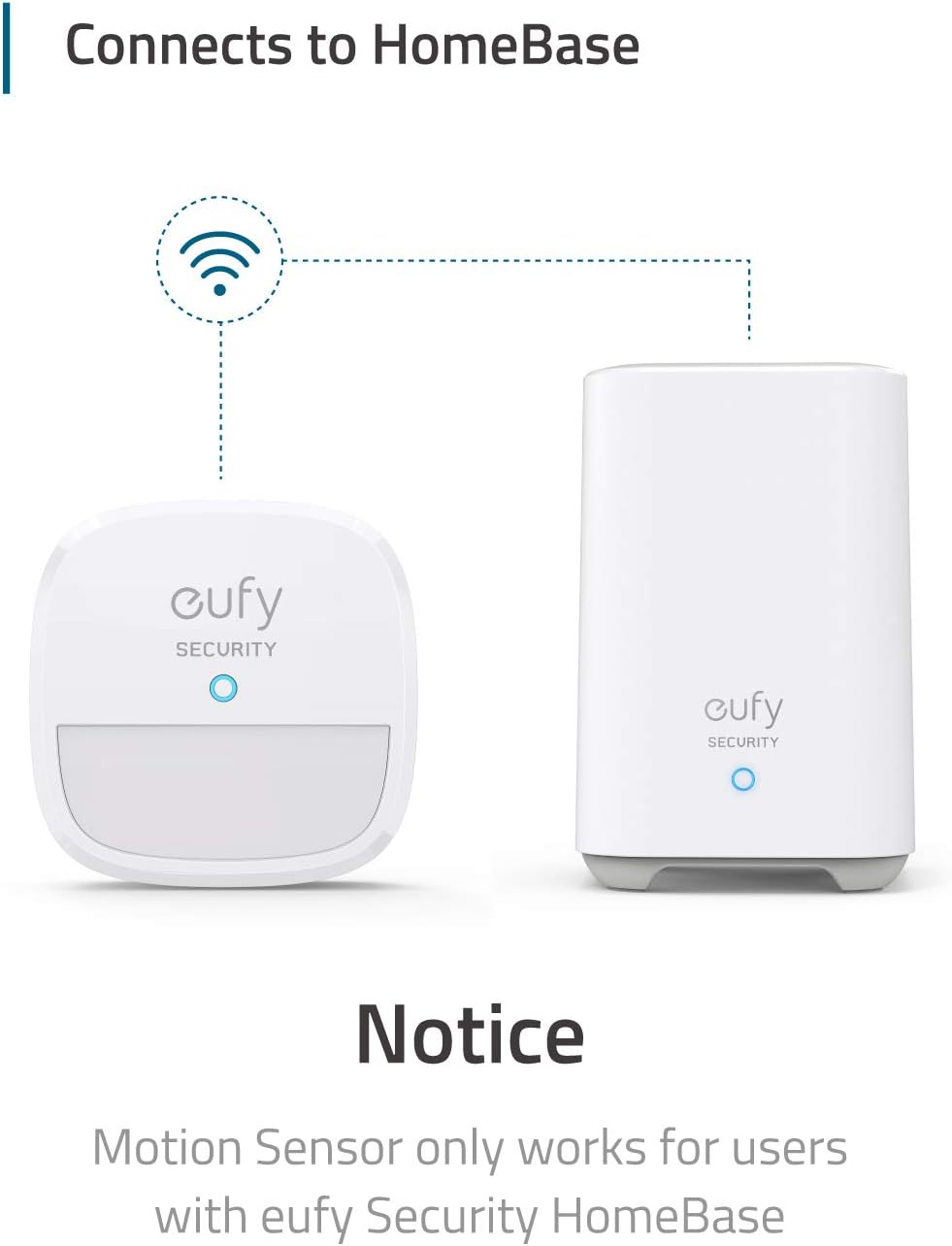 Motion Sensor, eufy Security Home Alarm System Motion Sensor, 100° Coverage, 30 ft Detection Range, 2-Year Battery Life, Adjustable Sensitivity (HomeBase Required)