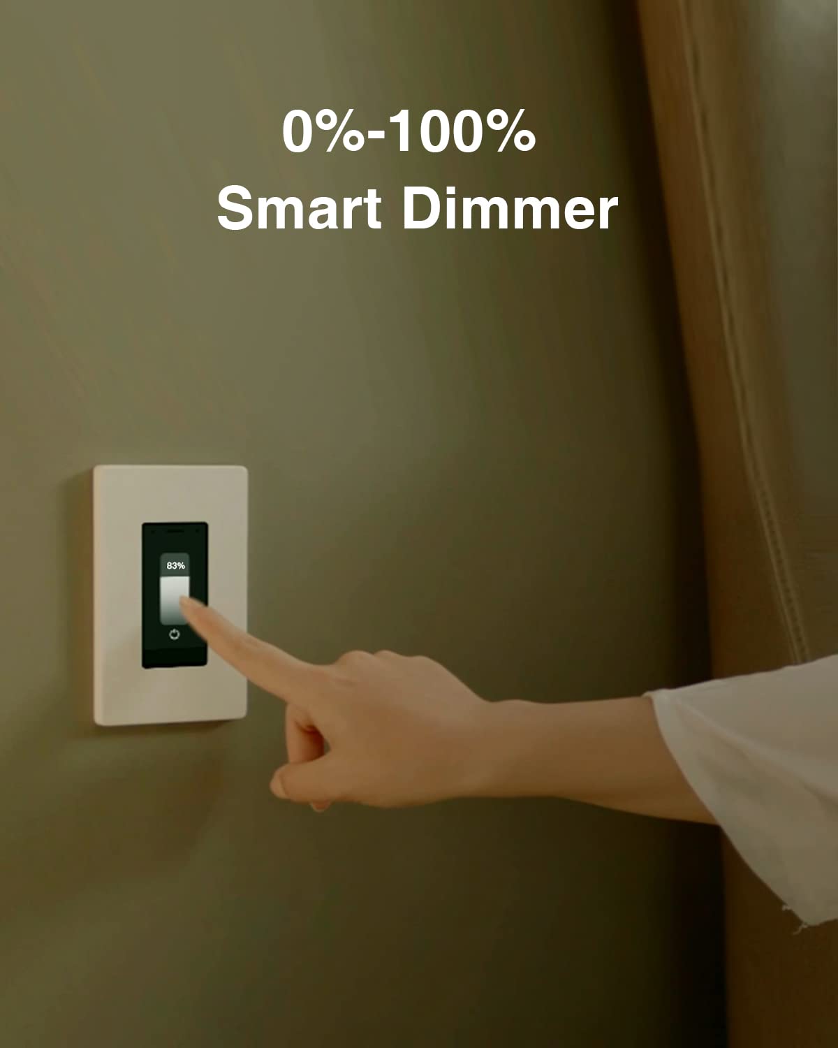 ORVIBO Matter Smart Touchscreen Dimmer Switch, 2.4GHz Smart Light Switch with Home Talk, Works with Amazon Alexa and Google Home, Single Pole and Neutral Wire Required (Dimmer)