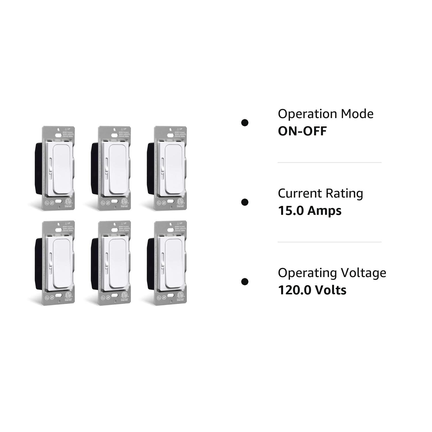 [10 Pack] BESTTEN Slim Digital Dimmer Switch with MCU Smart-chip Technology offering Widest Compatibility Range, Quiet Rocker, for Dimmable LED, CFL, Incandescent, Halogen, cETL Listed, Snow White