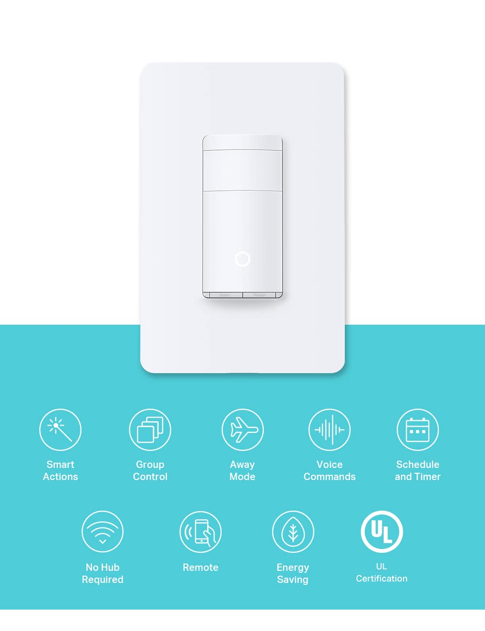 Kasa Smart Light Switch HS200, Single Pole, Needs Neutral Wire, 2.4GHz Wi-Fi Light Switch Works with Alexa and Google Home, UL Certified, No Hub Required, White ( Packaging May Vary )