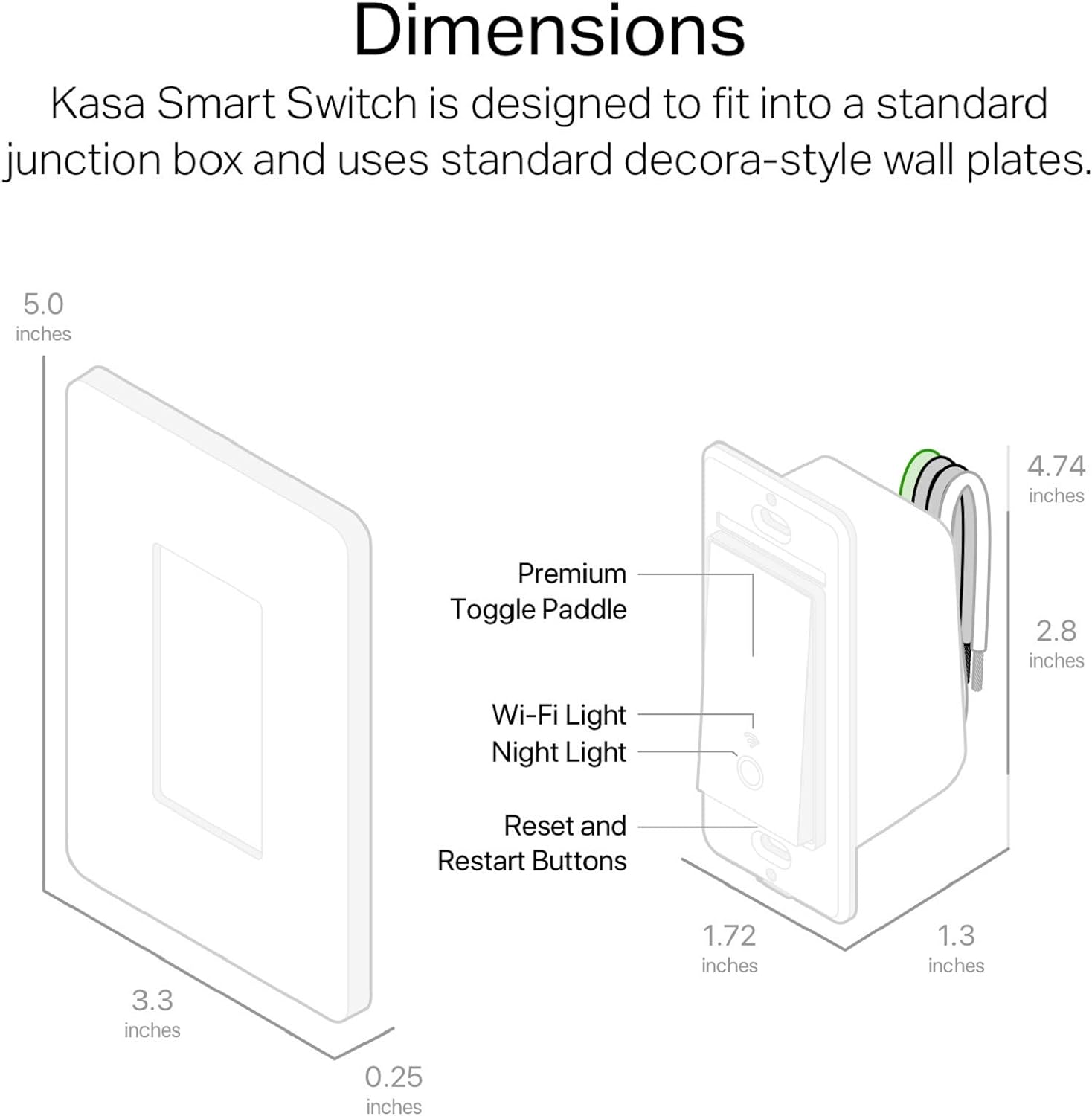 Kasa Smart Single Pole Dimmer Switch by TP-Link (HS220P3)- Neutral Wire and 2.4GHz Wi-Fi Connection Required, 3-Pack  Single Pole Light Switch by TP-Link (HS200P3)