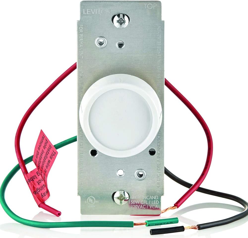 Leviton 2PK-RDL06 Rotary Dimmer Universal Dimmable LED, CFL, Incandescent and Halogen Trimatron Push ON/Push Off (2 Pack)