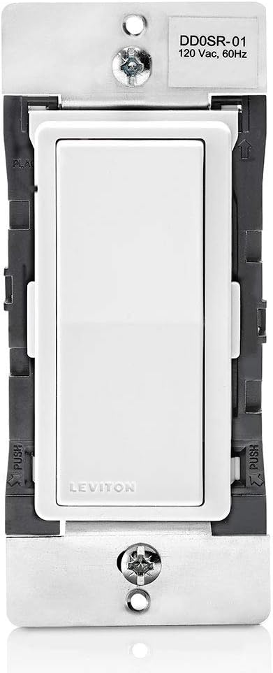 Leviton DZ6HD-1BZ Decora Smart 600W Dimmer with Z-Wave Technology, White/Light Almond, Repeater/Range Extender