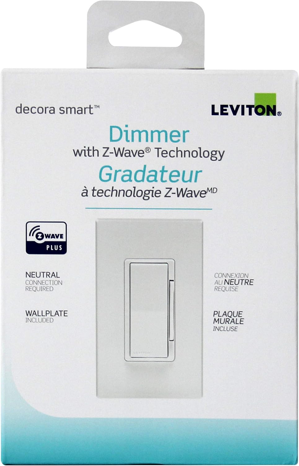 Leviton Smart Dimmer, Z-Wave, Leviton Decora Z-Wave Controls Universal Dimmer, DZ6HD-751-1RZ, White/Ivory/Light Almond
