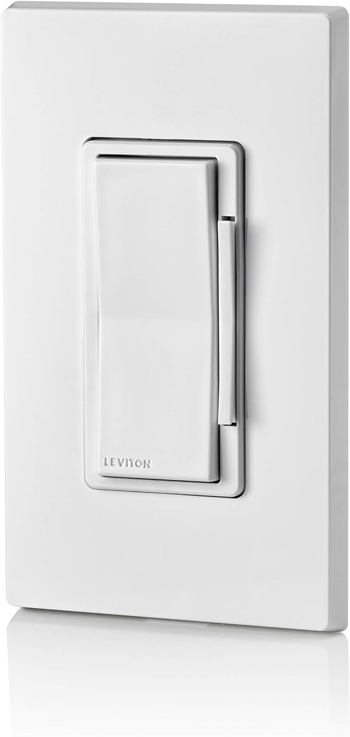Leviton Smart Dimmer, Z-Wave, Leviton Decora Z-Wave Controls Universal Dimmer, DZ6HD-751-1RZ, White/Ivory/Light Almond