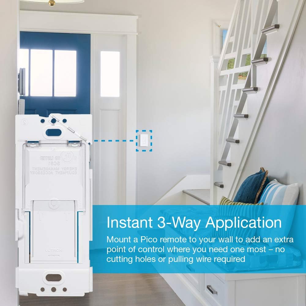 Lutron Caseta Wireless Smart Dimmer Switch and Remote Kit, P-PKG1WB-WH-C, White