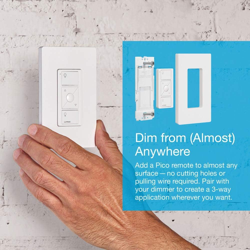 Lutron Caséta Wireless Smart Lighting Dimmer Switch for Wall and Ceiling Lights | PD-6WCL-WH-C | White