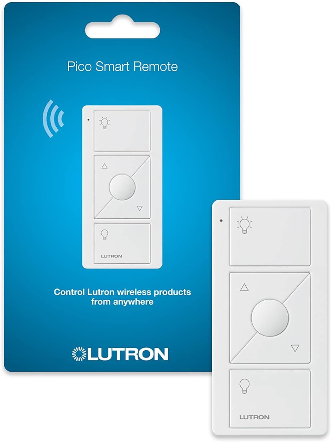 Lutron Pico Remote for Caseta Wireless Smart Dimmer and Plug-in Lamp Dimmer with Favorite Setting, PJ2-3BRL-GWH-L01, White