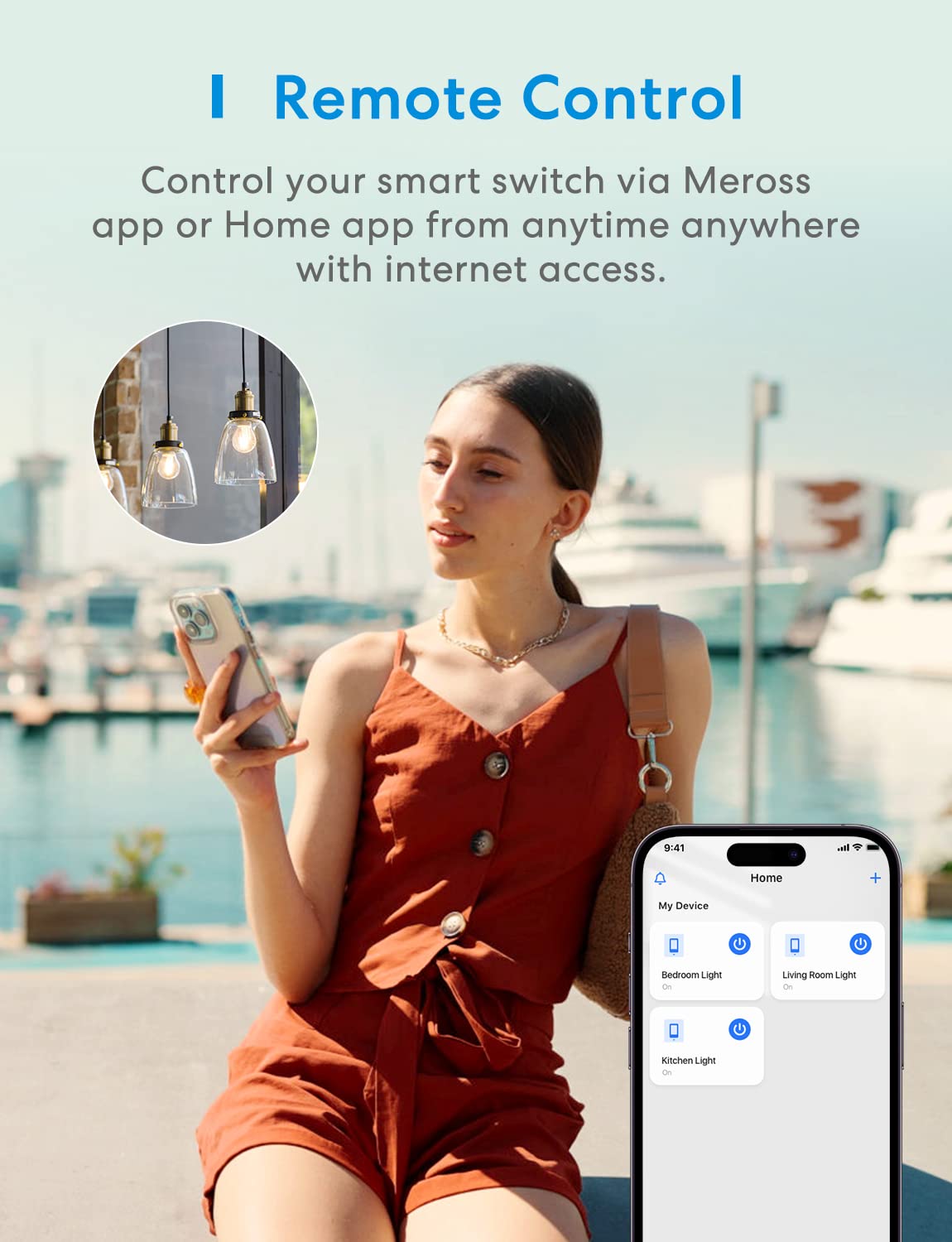 meross 3-Way Smart Switch, Neutral Wire Required, Compatible with Apple HomeKit, Alexa, Hey Google and SmartThings, Single Pole  3-Way, 2.4GHz Wi-Fi, Remote and Voice