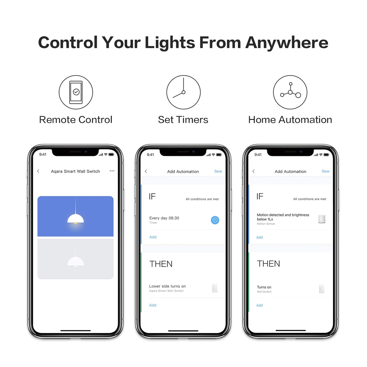 Aqara Smart Light Switch (No Neutral, Double Rocker), Requires AQARA HUB, Zigbee Light Switch, Remote Control and Smart Home Automation, Compatible with HomeKit, Google, Works with Alexa, SmartThings