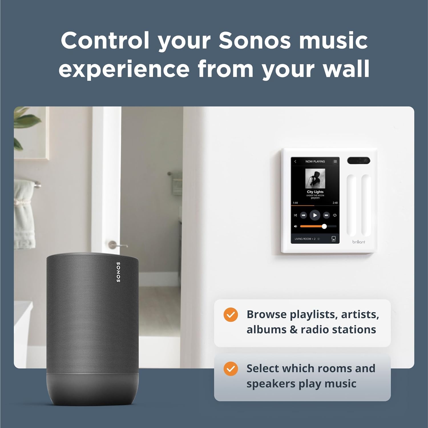 Brilliant Smart Home Control (3-Switch Panel) — Alexa Built-In  Compatible with Ring, Sonos, Hue, Google Nest, Wemo, SmartThings, Apple HomeKit — In-Wall Touchscreen Control for Lights, Music,  More