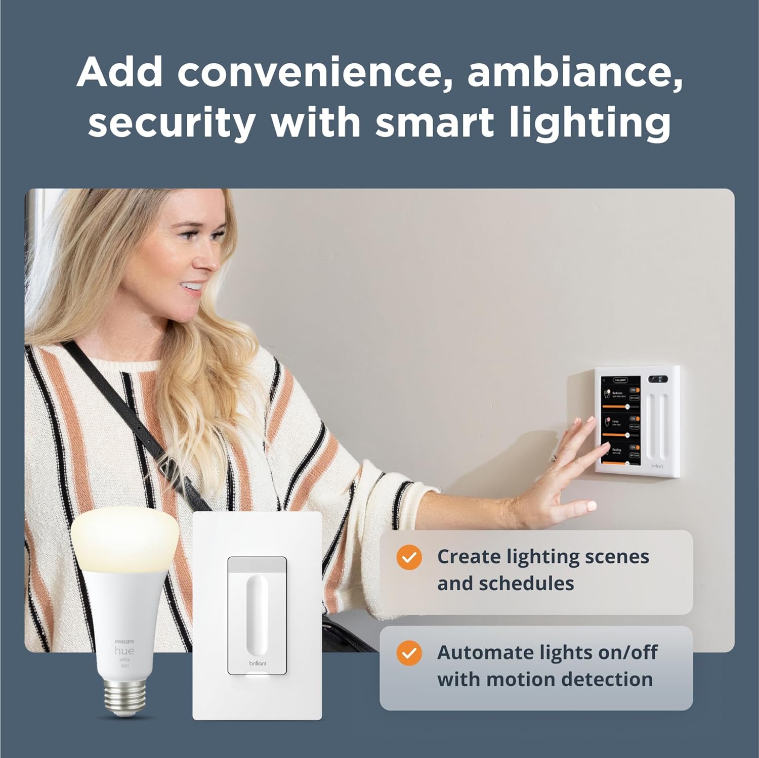 Brilliant Smart Home Control (3-Switch Panel) — Alexa Built-In  Compatible with Ring, Sonos, Hue, Google Nest, Wemo, SmartThings, Apple HomeKit — In-Wall Touchscreen Control for Lights, Music,  More