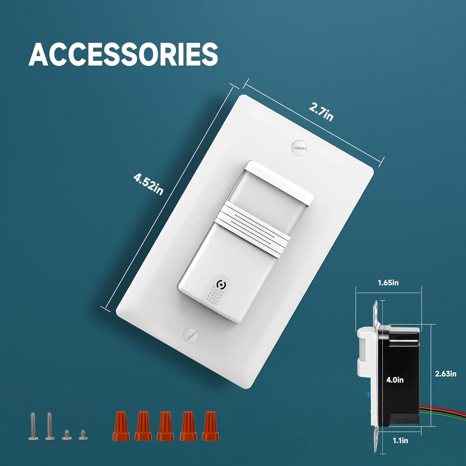 ECOELER 3Way Motion Sensor Light Switch, PIR in Wall Sensor Switch, Occupancy Sensor Switch for CFL/LED/Incandescent Bulb, Neutral Wire Required, UL Listed