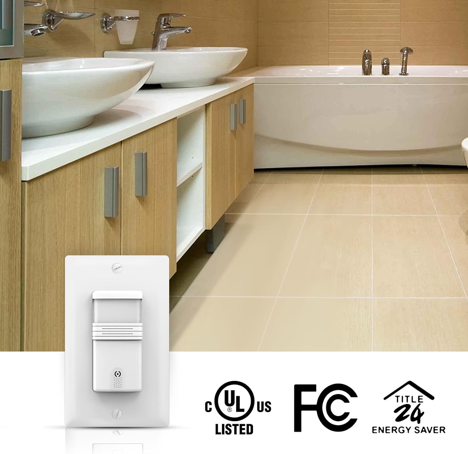 ECOELER Motion Sensor Light Switch, Occupancy  Vacancy Model Motion Activated Wall Switch, Neutral Wire Required, Single Pole for Indoor, Wall Plate Included, UL Listed FCC Approval