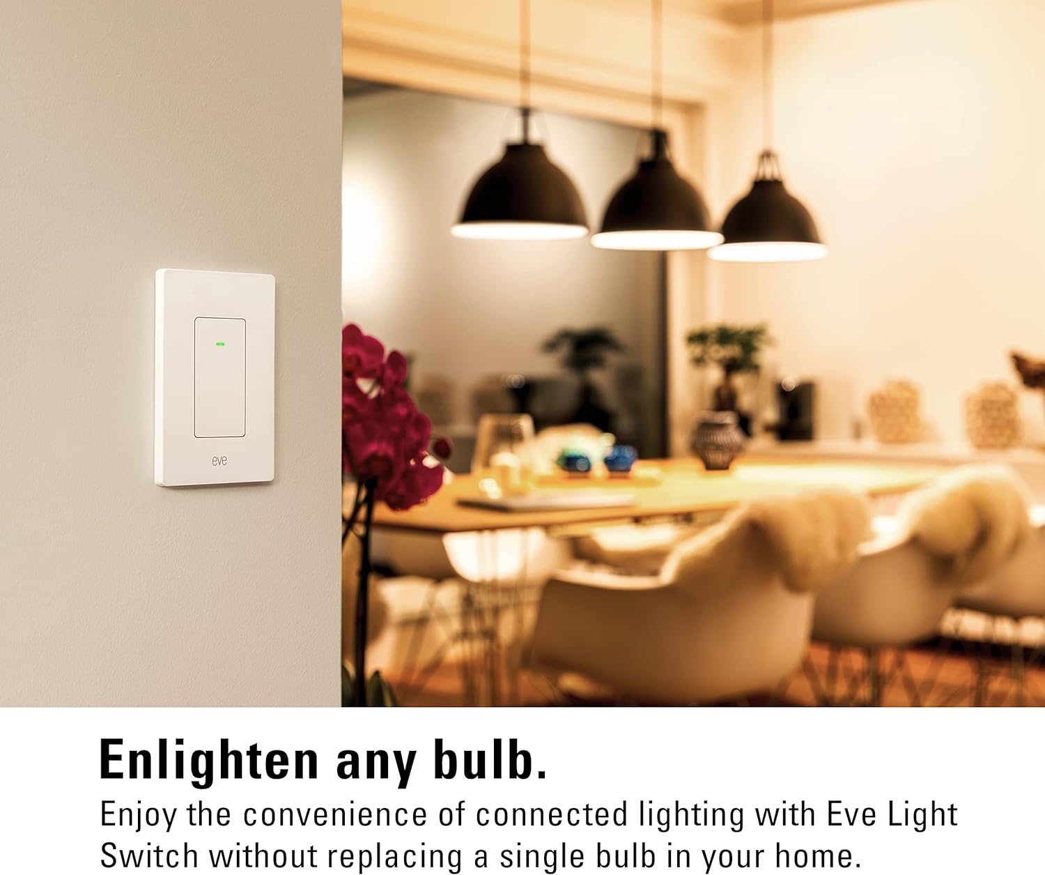Eve Light Switch – Connected Wall Switch (Apple HomeKit), Single, Alternating  Cross switches, Compatible with Multi-Location setups, schedules, no Bridge Required, Bluetooth/Thread, White