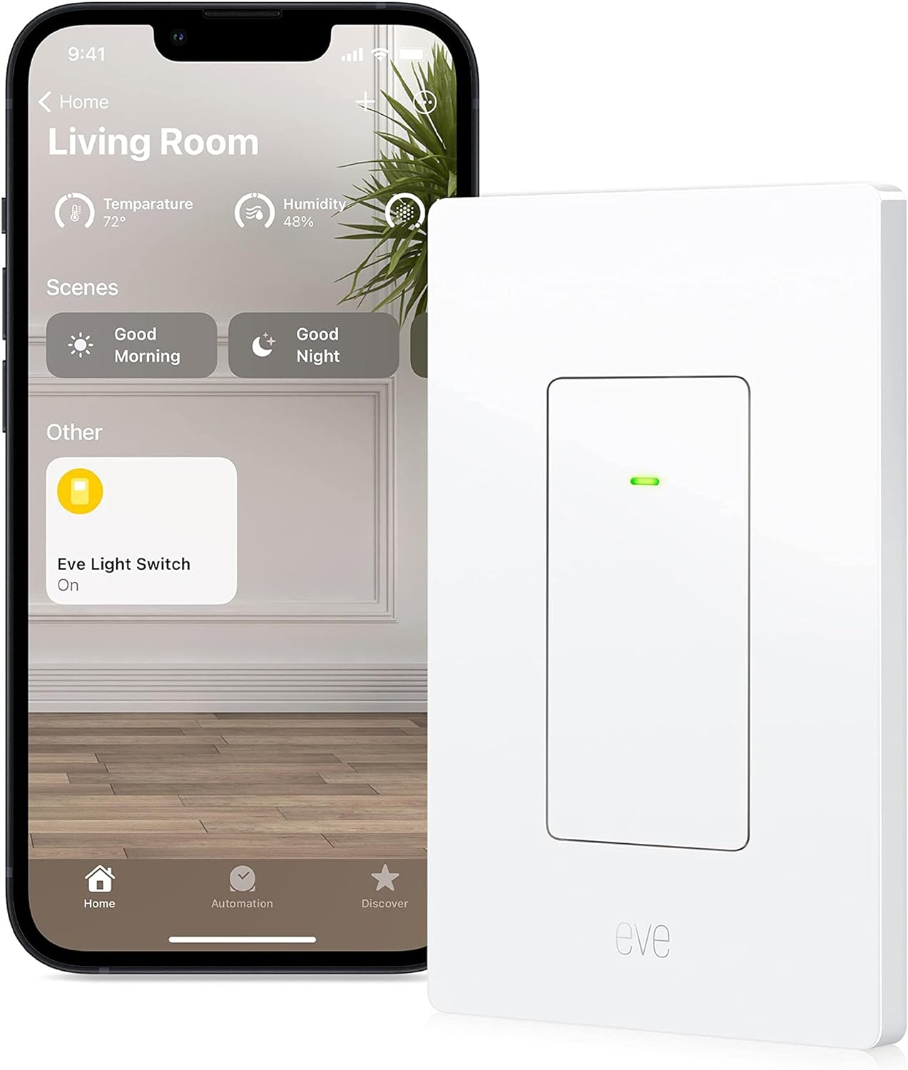 Eve Light Switch – Connected Wall Switch (Apple HomeKit), Single, Alternating  Cross switches, Compatible with Multi-Location setups, schedules, no Bridge Required, Bluetooth/Thread, White