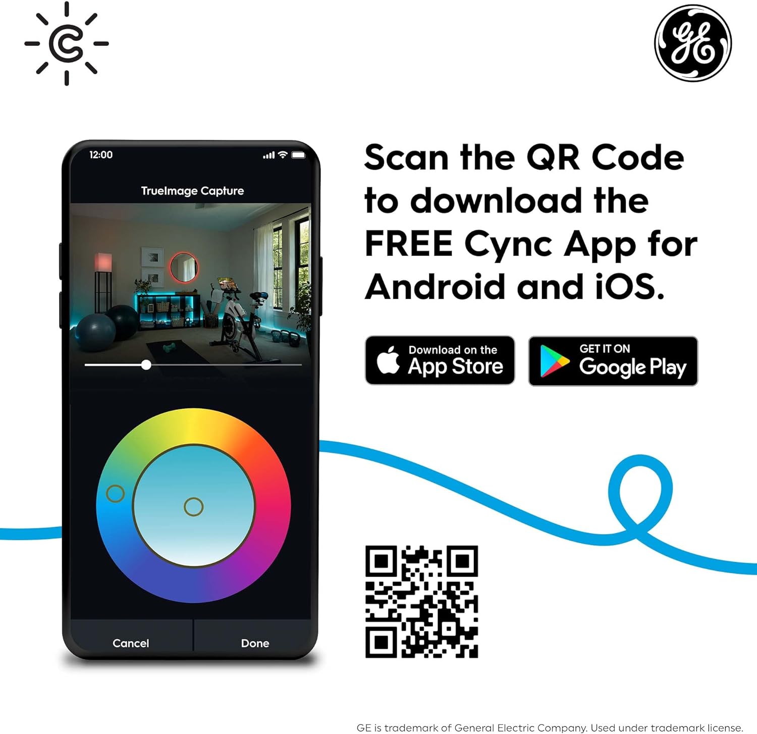 GE CYNC Smart Dimmer Light Switch, Wire-Free, Battery-Powered, Bluetooth and Wi-Fi Enabled