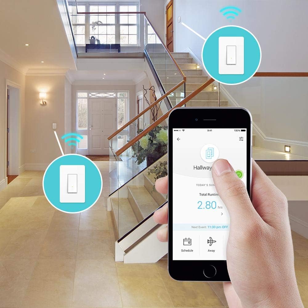 Kasa Smart 3 Way Switch HS210, Needs Neutral Wire, 2.4GHz Wi-Fi Light Switch Works with Alexa and Google Home, UL Certified, No Hub Required, White