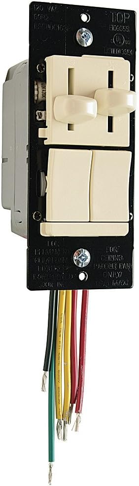Legrand - Pass  Seymour Dimmer Light Switch with Fan Speed Control Switch, White Single Pole Dimmer Switch, LSCLDC163PWCCV4, 1 Count