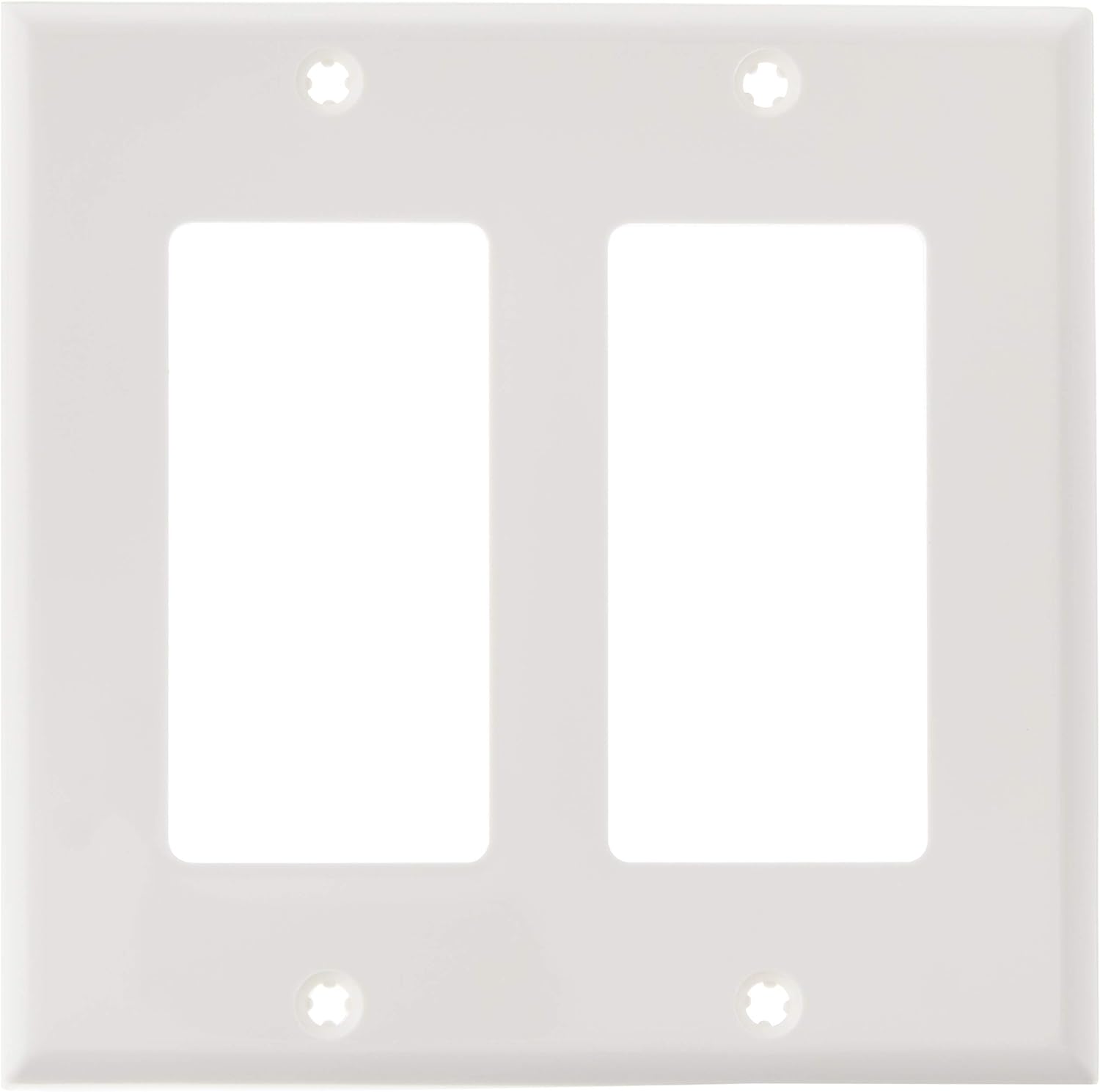 Leviton 2 Pack Decora SureSlide Universal LED Dimmer, 600W-120VAC, White  80409-NW 2-Gang Decora/GFCI Device Decora Wallplate, Standard Size, White