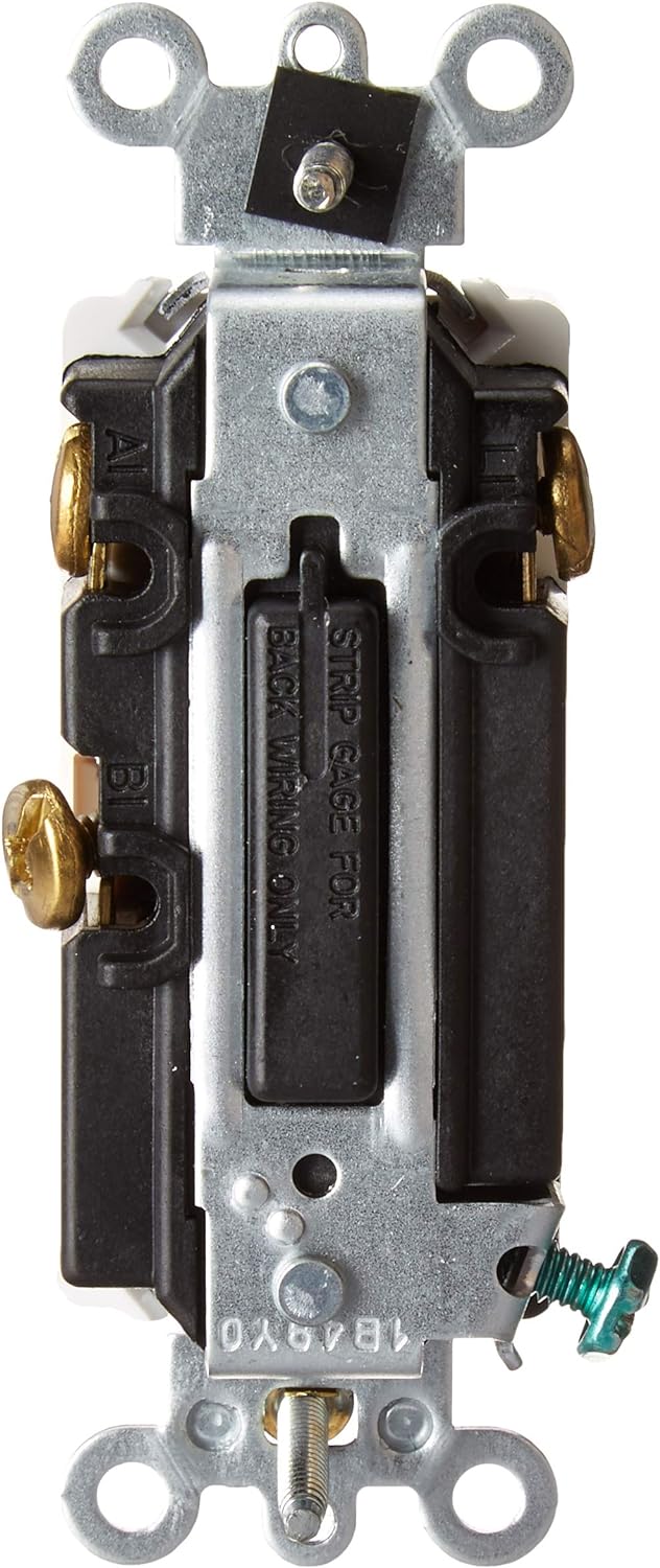 Leviton 56081-2W 3-Amp 24-Volt Decora Plus Rocker Double-Throw Ctr-Off Momentary Contact Single-Pole AC Quiet Switch, White