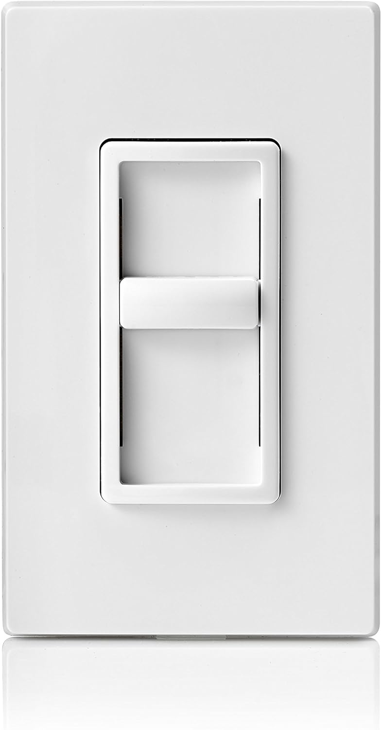 Leviton 6672-1LW SureSlide Universal 150W LED/CFL Incandescent Slide-to-Off Dimmer, 3 Pack, White