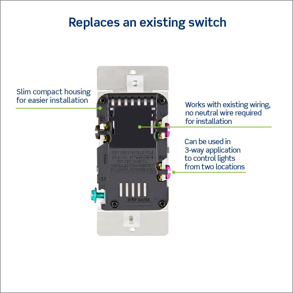 Leviton DSL06-1LZ Decora Universal Dimmer, 300-Watt Led and CFL/600-Watt Incandescent