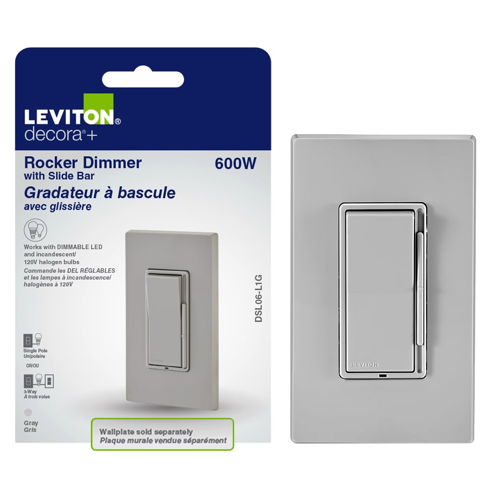Leviton DSL06-1LZ Decora Universal Dimmer, 300-Watt Led and CFL/600-Watt Incandescent