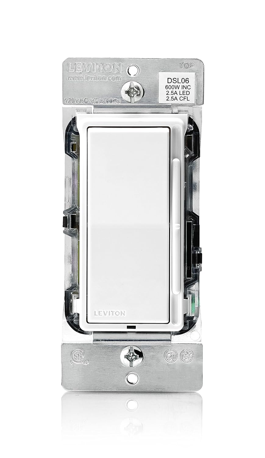 Leviton DSL06-1LZ Decora Universal Dimmer, 300-Watt Led and CFL/600-Watt Incandescent