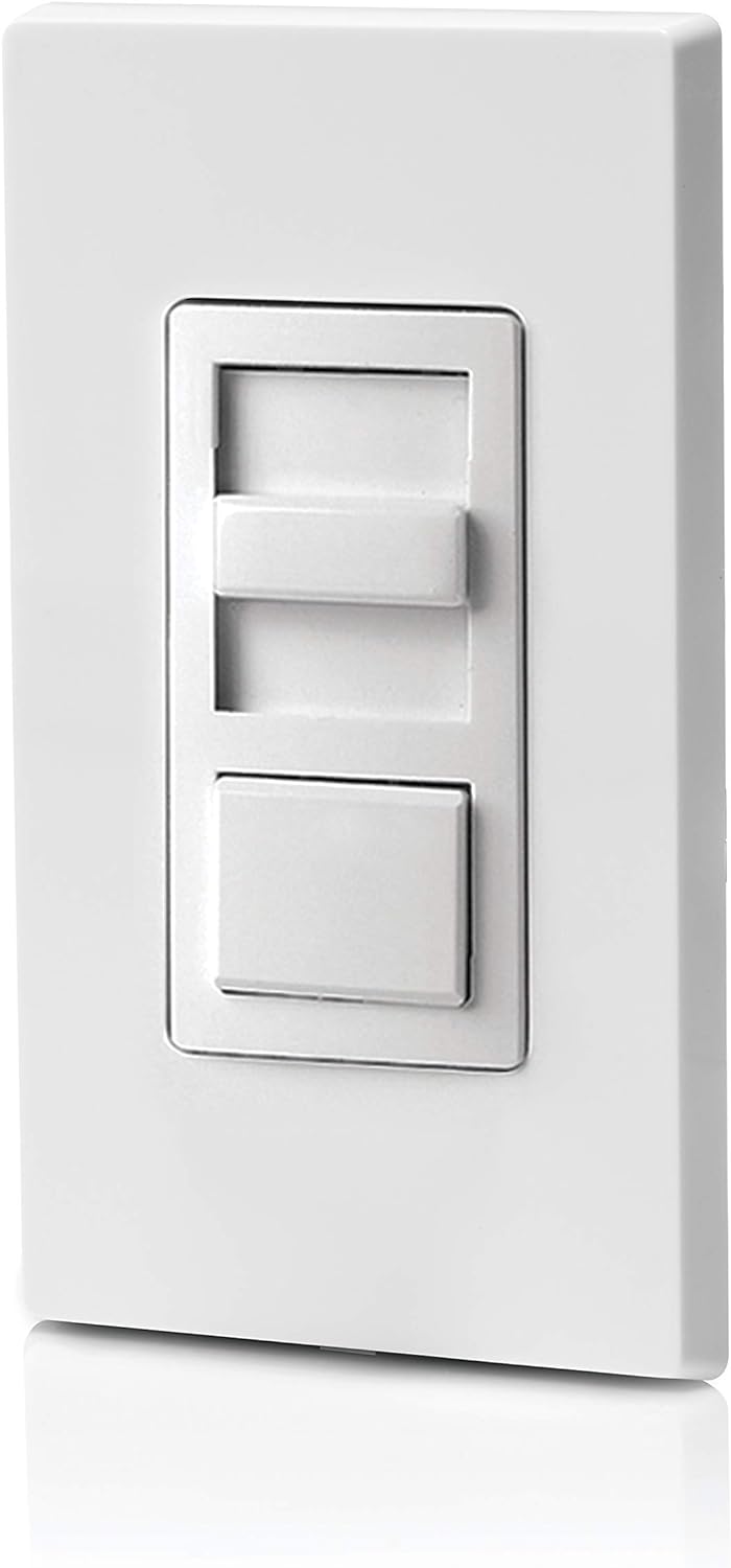 Leviton IPL06-10W Decora IllumaTech Slide Dimmer, 600W-120VAC Incandescent and 150W-120VAC dimmable LED/CFL, 60Hz, Single Pole or 3-Way- White