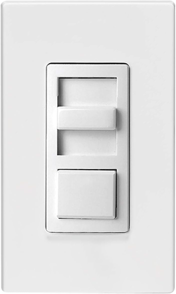 Leviton IPL06-10W Decora IllumaTech Slide Dimmer, 600W-120VAC Incandescent and 150W-120VAC dimmable LED/CFL, 60Hz, Single Pole or 3-Way- White