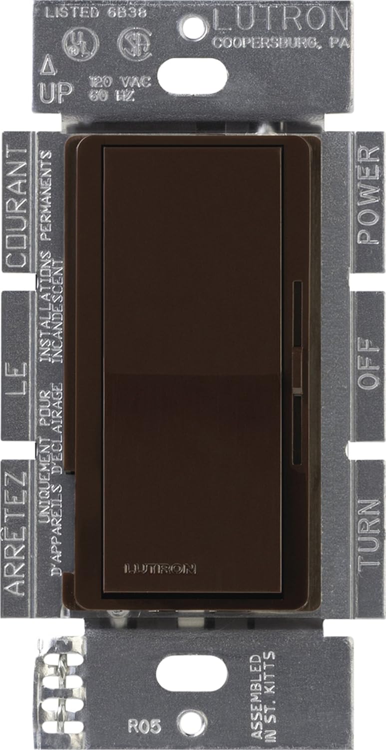 Lutron Diva Dimmer Switch for 0-10V LED/Fluorescent Fixtures, 8-Amp, Single-Pole or 3-Way, DVSTV-WH, White
