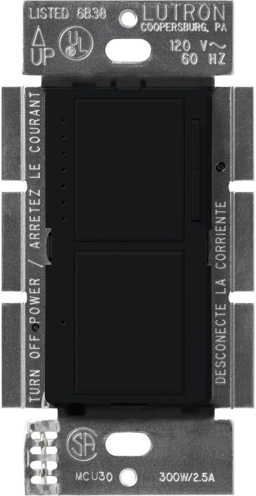 Lutron MA-L3S25-AL Maestro 300 Watt Single-Pole Dual Dimmer and Switch, Almond