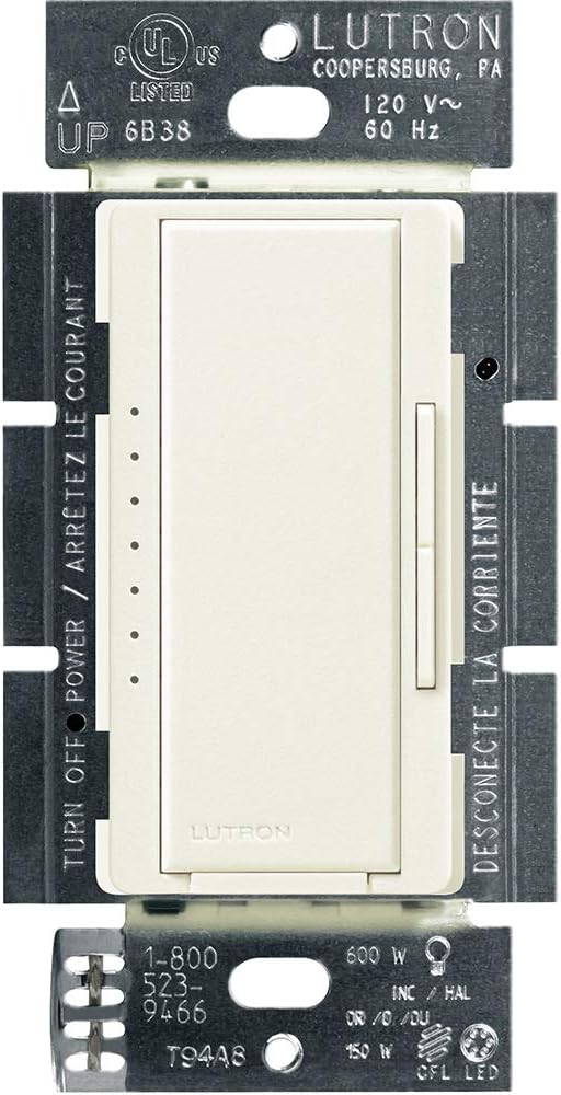 Lutron Maestro C.L Dimmer Switch | for Dimmable LED, Halogen  Incandescent Bulbs | Single-Pole or Multi-Location | MACL-153M-BI-C | Biscuit