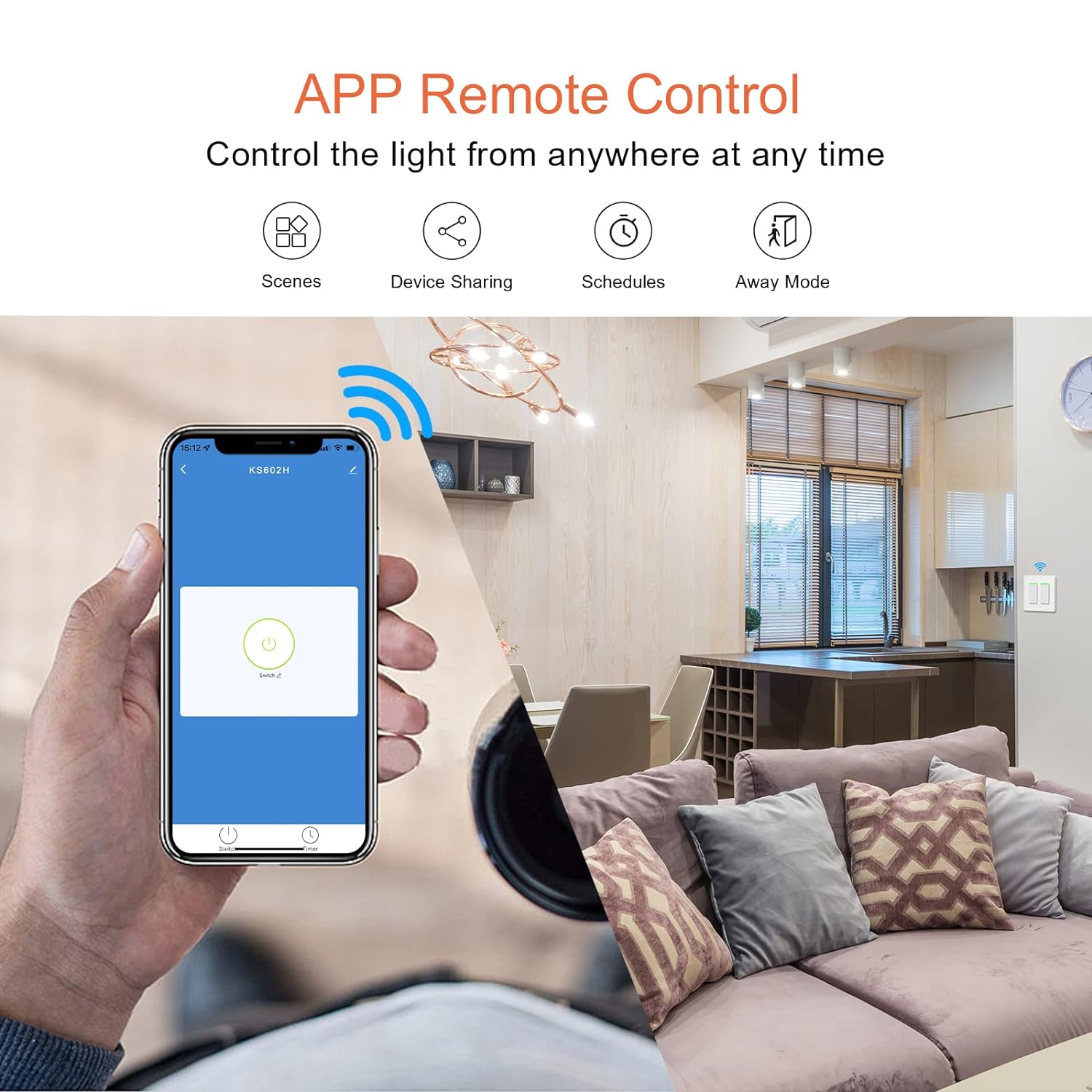 Milfra Smart Switch 3 Gang,Smart WiFi Light Switch Work with Alexa Google Home,Voice and Remote Control,No Hub Required,Single-Pole Only