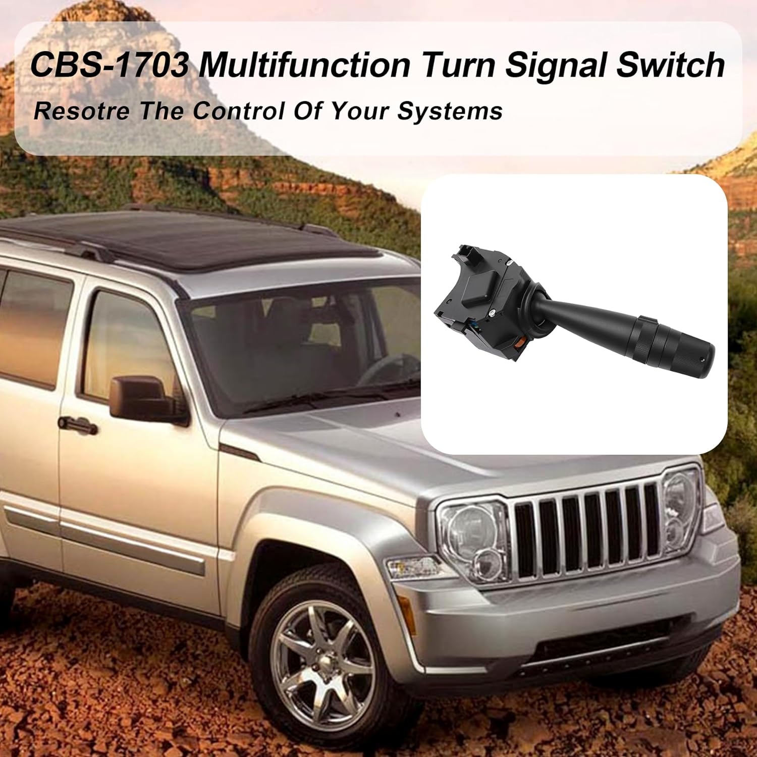 Multifunction Turn Signal Switch Combination Control | Replacement for 2006-2017 Chrysler Dodge  More | Replaces# CBS-1703 | Fog Light Control, Headlight Dimmer, High Beam Latching