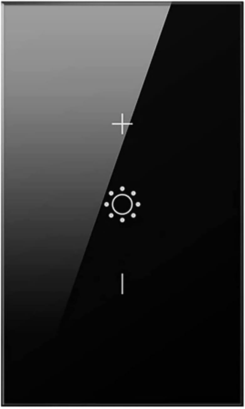 Smart Dimmer Switch,WiFi Dimmable Led Light Switches Work with Alexa,Google Home,Touch Dimmer Switch Glass Panel Remote Control by Tuya Smart Life,Neutral Wire Required (Black)