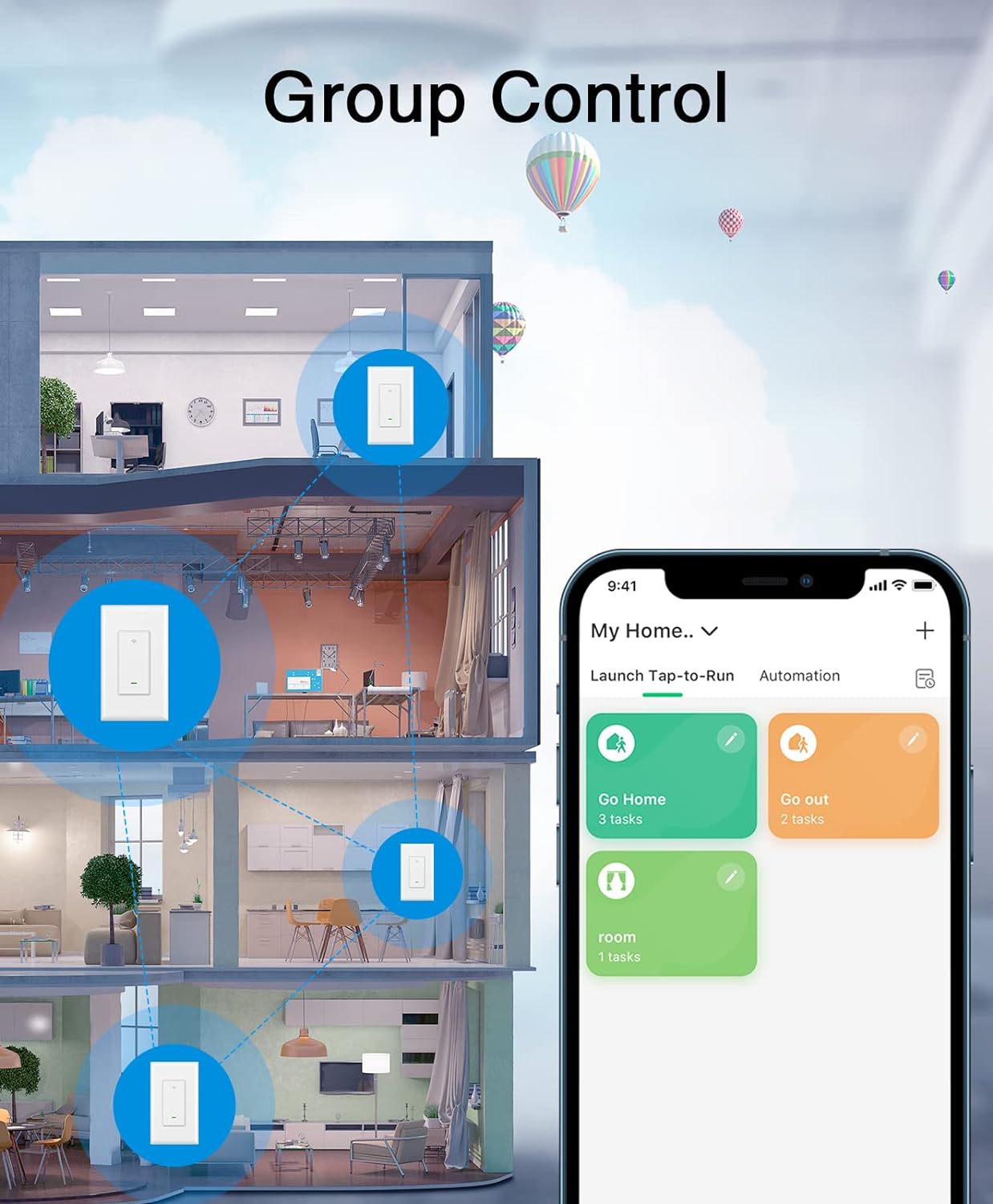 WISEBOT 3-Way Smart Switch, 2.4G WiFi Light Switch with Timer Function, Voice Control with Alexa and Google Home, Remote Control from App, Needs Neutral Wire, 3-Way Easy Installation