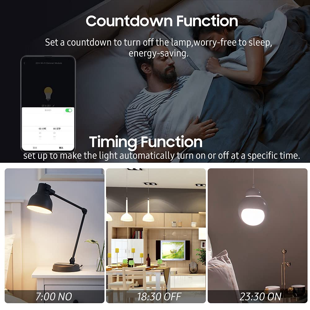 YIWENG Smart Light Switch Module,Smart Dimmer Switch Module APP Remote Control Voice Control Timing Group Sharing Compatible with Echo Home for Home Office