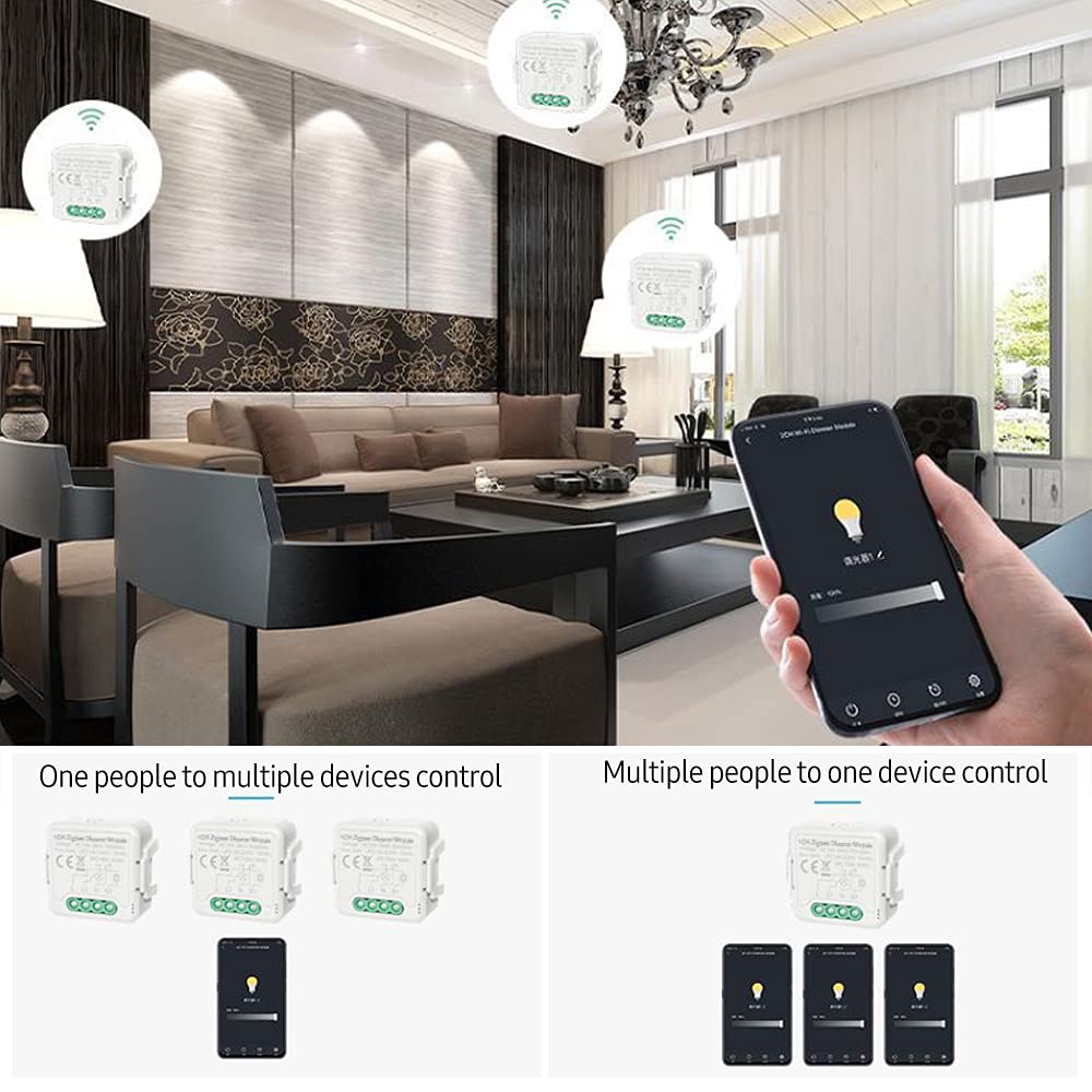 YIWENG Smart Light Switch Module,Smart Dimmer Switch Module APP Remote Control Voice Control Timing Group Sharing Compatible with Echo Home for Home Office